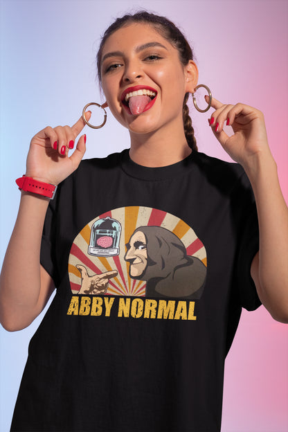 Abby Normal Funny Retro Horror T-Shirt with Brain Jar Graphic