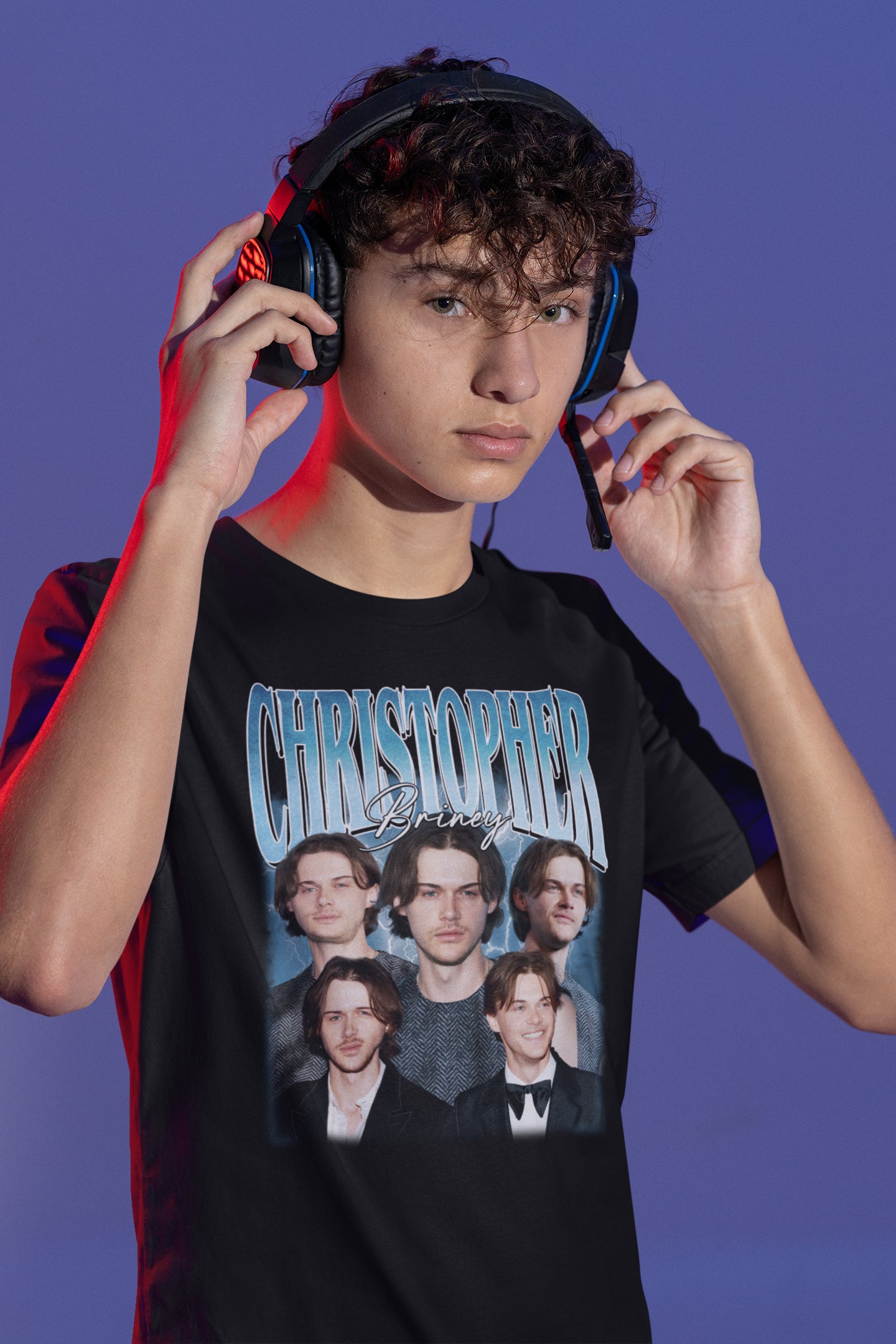 Christopher Briney Graphic Tee – Vintage Style Celebrity Collage Shirt