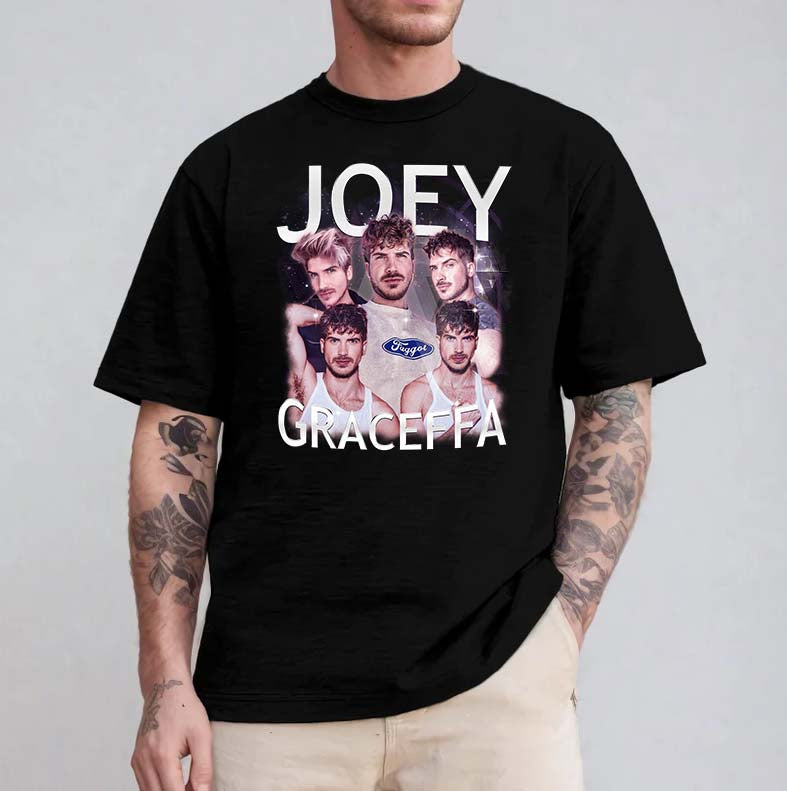 Joey Graceffa Graphic Tee - Retro Style Fan Collage Shirt