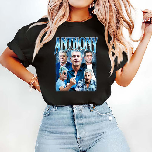 Anthony Bourdain Collage Hoodie – Casual White Pullover Sweatshirt for Food and Travel Fans