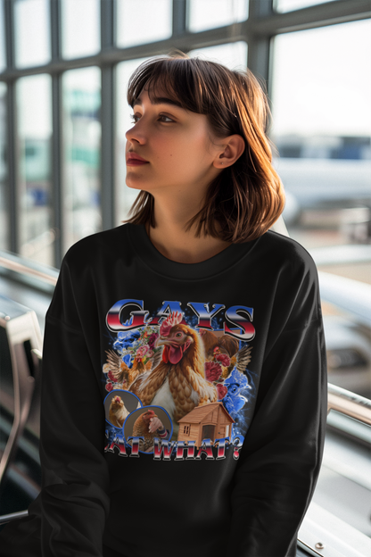 Gays Eat What? Chicken Graphic Tee - Funny LGBTQ+ Farm Animal T-Shirt