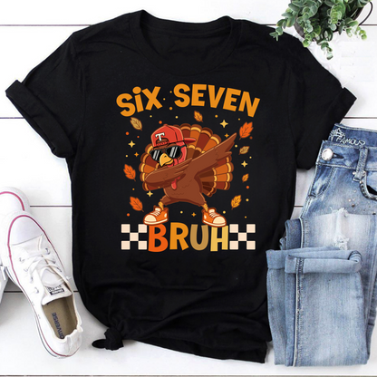 Six Seven Bruh Dab Turkey Thanksgiving Graphic Tee