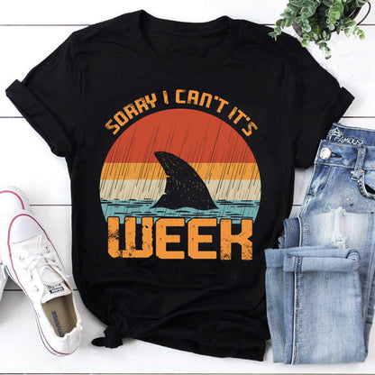 Vintage Shark Fin Sorry I Can't It's Week Sweatshirt