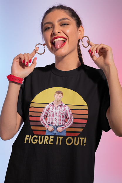 Retro Style 'Figure It Out!' Graphic Sweatshirt with Vintage Man Design