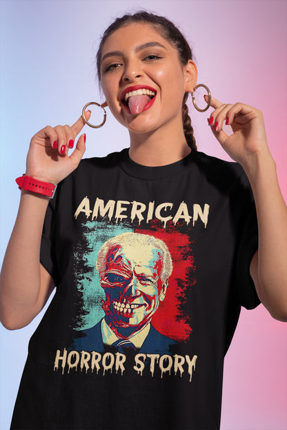 American Horror Story Political Parody Sweatshirt - Thriller Zombie Face Design