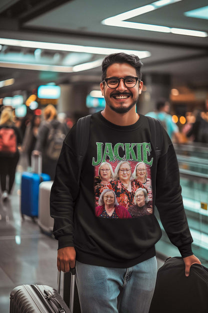 Personalized Jackie Face Collage T-Shirt - Custom Name Graphic Tee