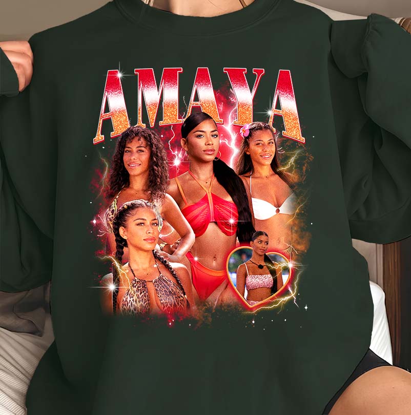 Amaya Personalized Photo Collage T-Shirt - Custom Name Graphic Tee