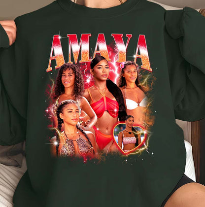 Amaya Personalized Photo Collage T-Shirt - Custom Name Graphic Tee