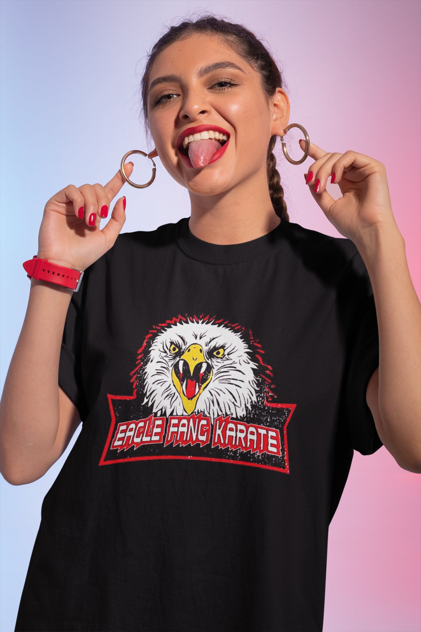 Eagle Fang Karate Retro Graphic T-Shirt for Martial Arts Fans