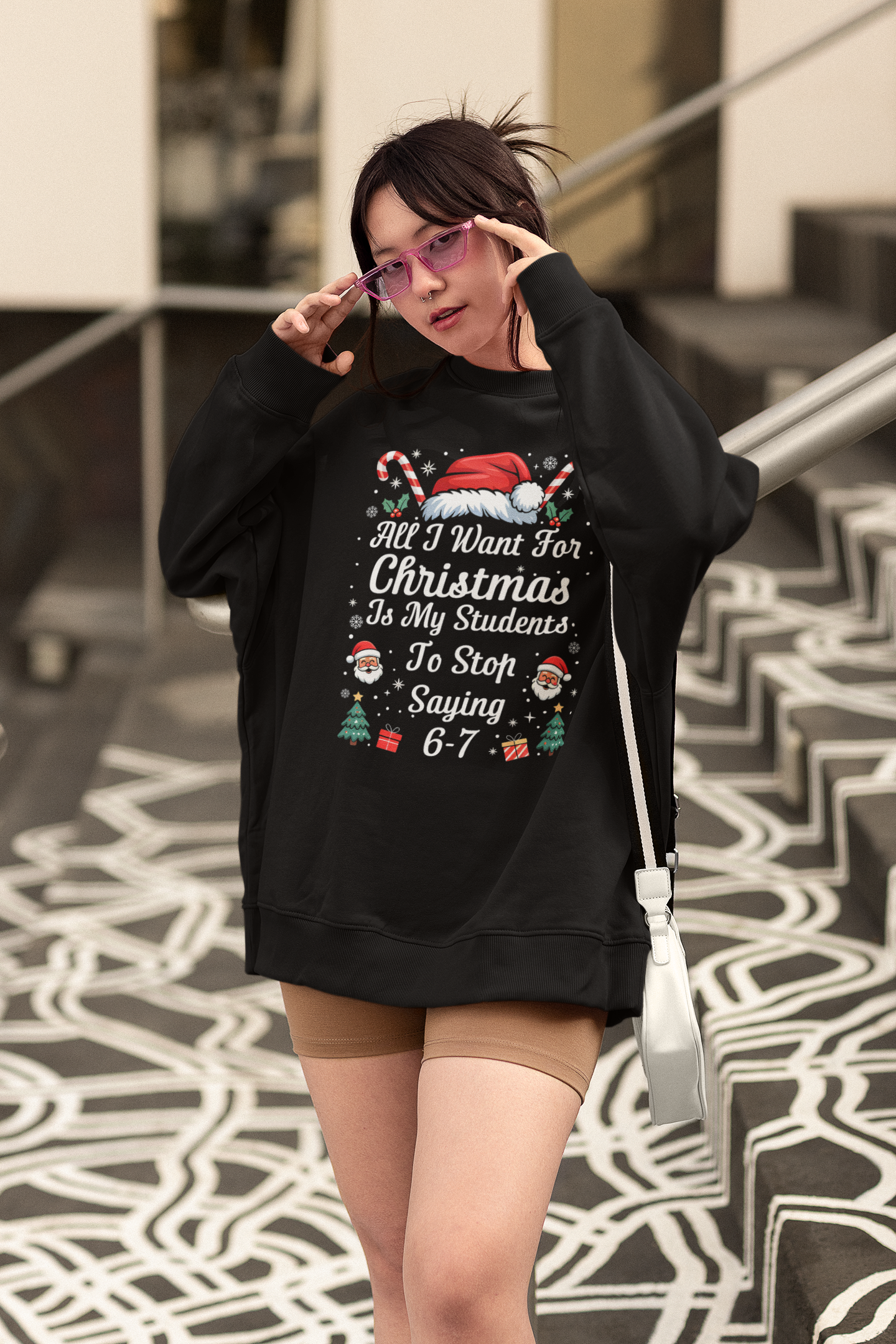 Funny Christmas Teacher Shirt - All I Want for Christmas Is My Students to Stop Saying 6-7 Tee