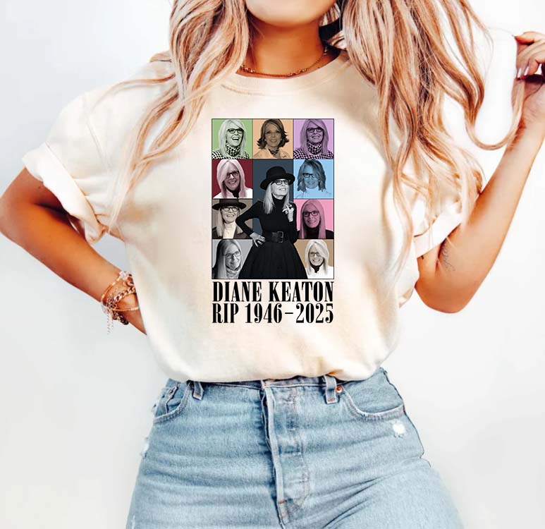 Diane Keaton RIP 1946-2025 Memorial T-Shirt Vintage Style Tribute Tee