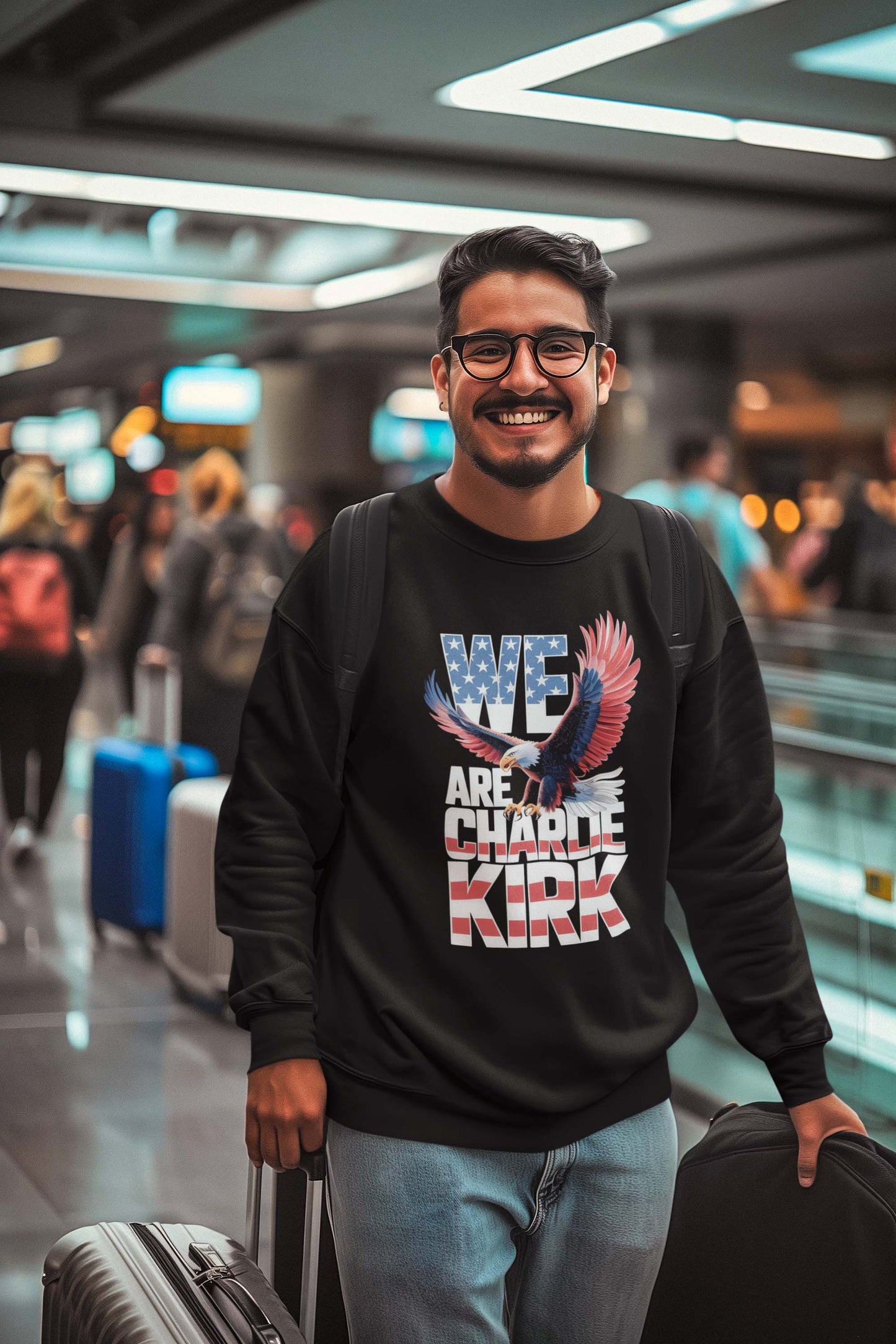 We Are Charlie Kirk Patriotic Eagle Graphic T-Shirt