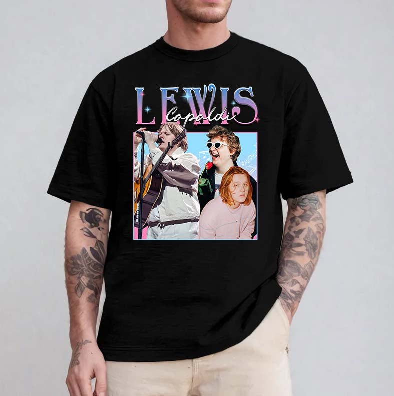 Lewis Capaldi Fan Art T-Shirt - Vintage Style Pop Music Tee