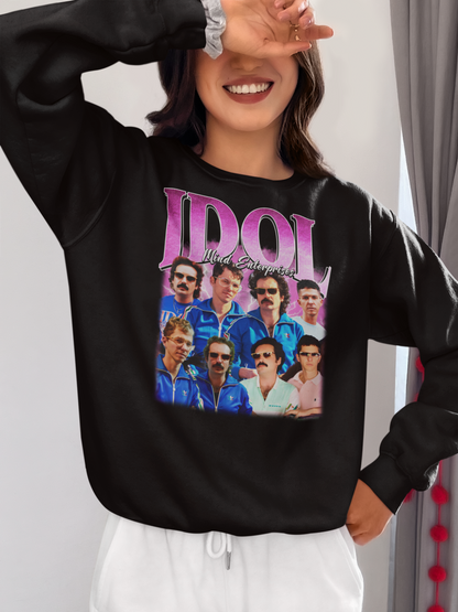 IDOL Mind Enterprises Graphic Retro T-Shirt Vintage Inspired Blue Track Jacket Design