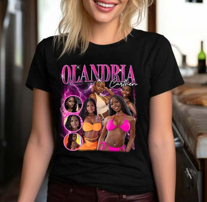 Olandria Carthen Custom Photo Collage T-Shirt - Personalized Graphic Tee