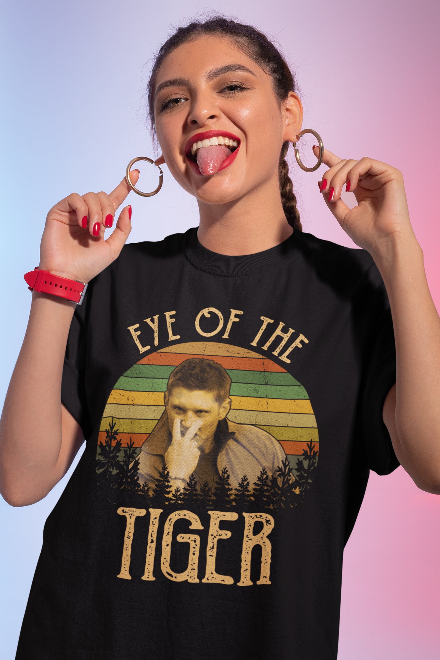 Eye of The Tiger Vintage Retro Sweatshirt - Motivational Inspirational Graphic Pullover