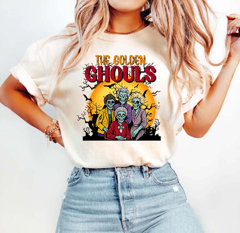 The Golden Ghouls Vintage Skeleton Grandmas Halloween Shirt
