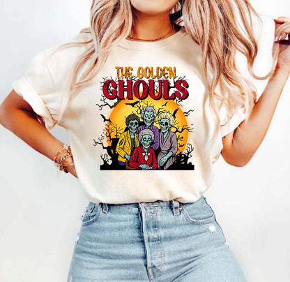 The Golden Ghouls Vintage Skeleton Grandmas Halloween Shirt