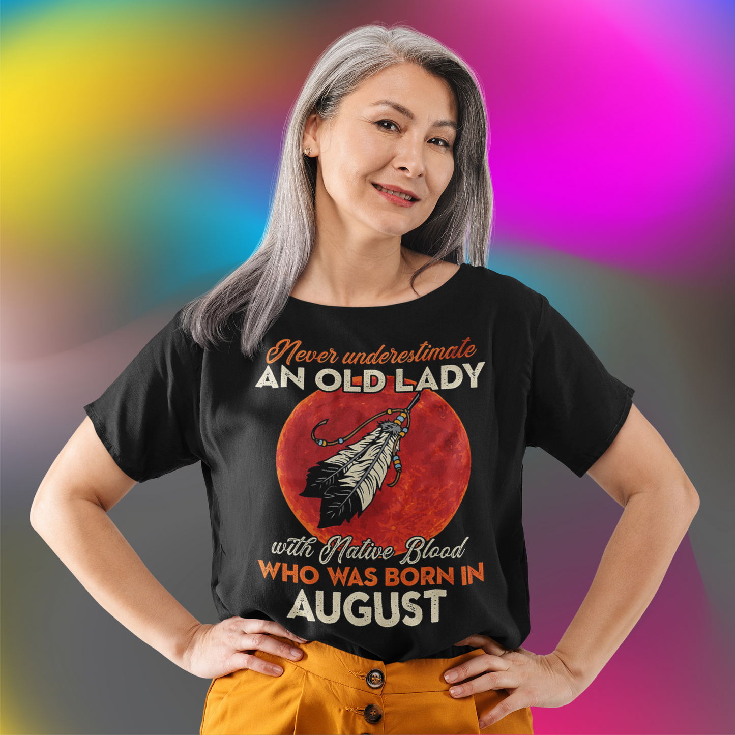 Never Underestimate An Old Lady Hoodie with Native Blood Born in September - Customizable Birthday Sweatshirt