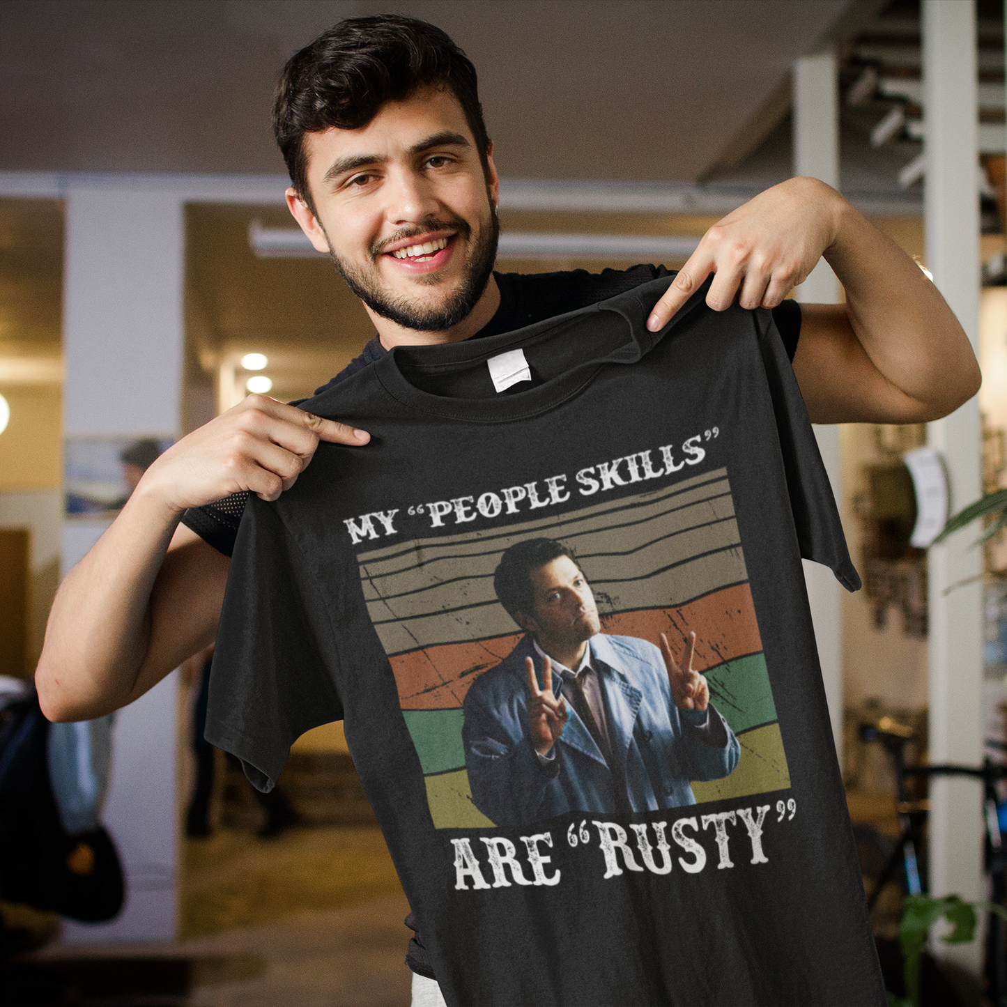 Humorous My 'People Skills' Are 'Rusty' Casanova Black T-Shirt