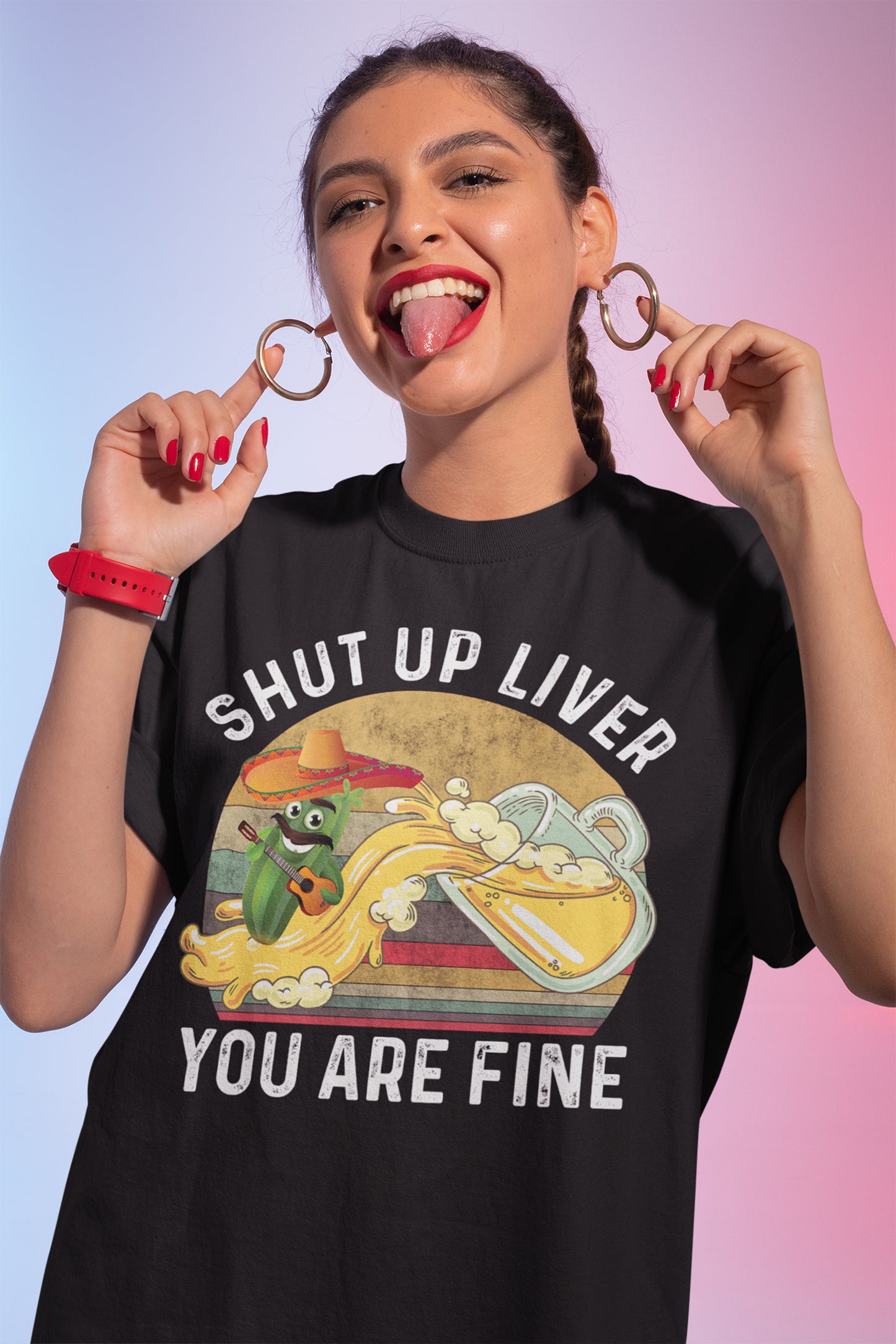 Funny Shut Up Liver You Are Fine Beer Drinking Graphic Tee