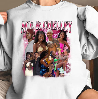 Ace & Chelley Retro Style Hoodie with Collage Graphic