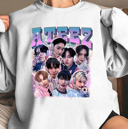 ATEEZ Hoodie Black Kpop Group Graphic Sweatshirt Unisex Casual Wear