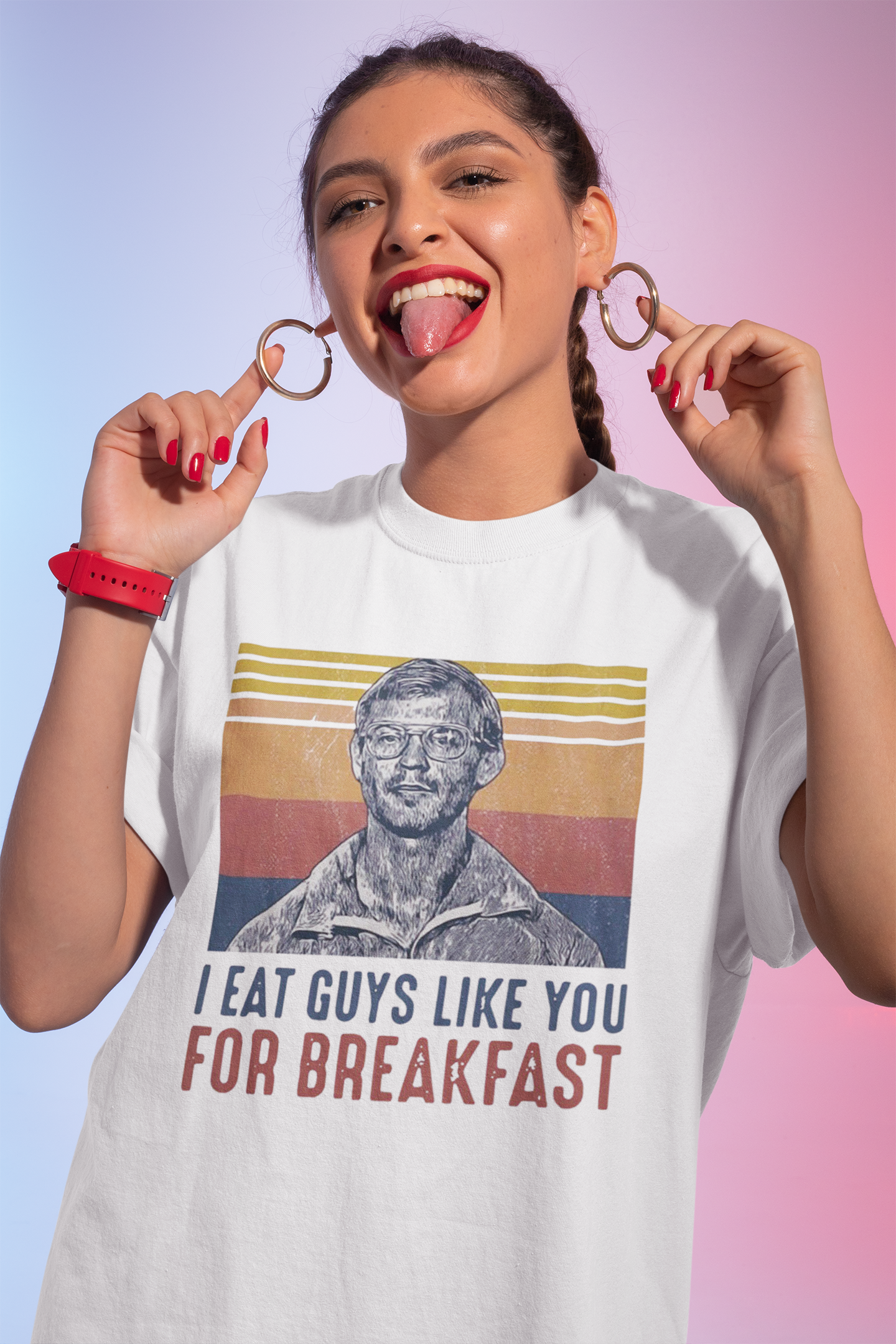 Vintage Style 'I Eat Guys Like You For Breakfast' Funny Graphic Tee