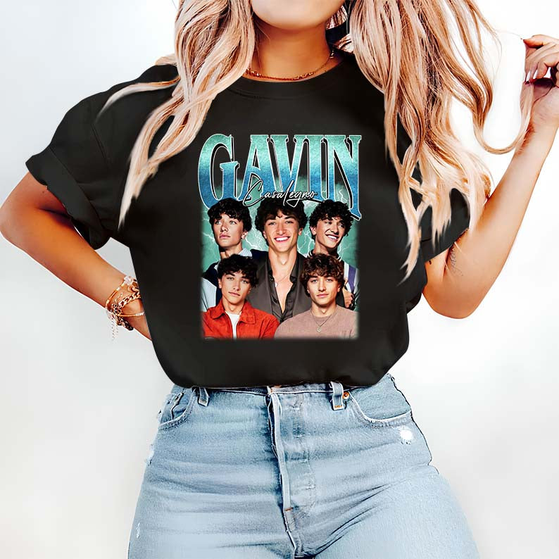 Gavin Casalegno Hoodie with Multi-Image Fan Design Black Sweatshirt