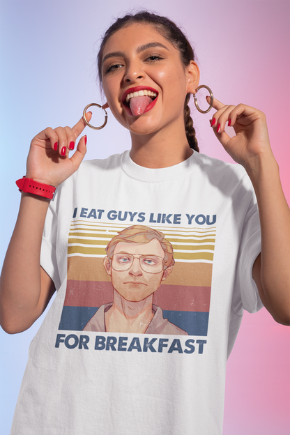Vintage Retro 'Eat Guys Like You for Breakfast' Graphic Sweatshirt