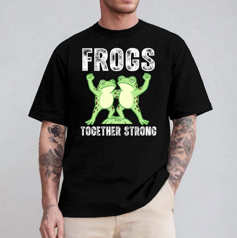 Frogs Together Strong T-Shirt Cute Cartoon Frog Tee