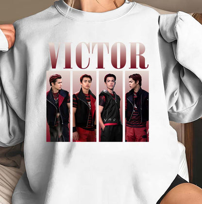 Victor Graphic Hoodie with Stylish Four-Panel Portrait Design
