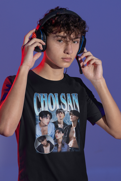 Choi San Kpop Star Graphic Tee | Trendy Fan Shirt with Lightning Design