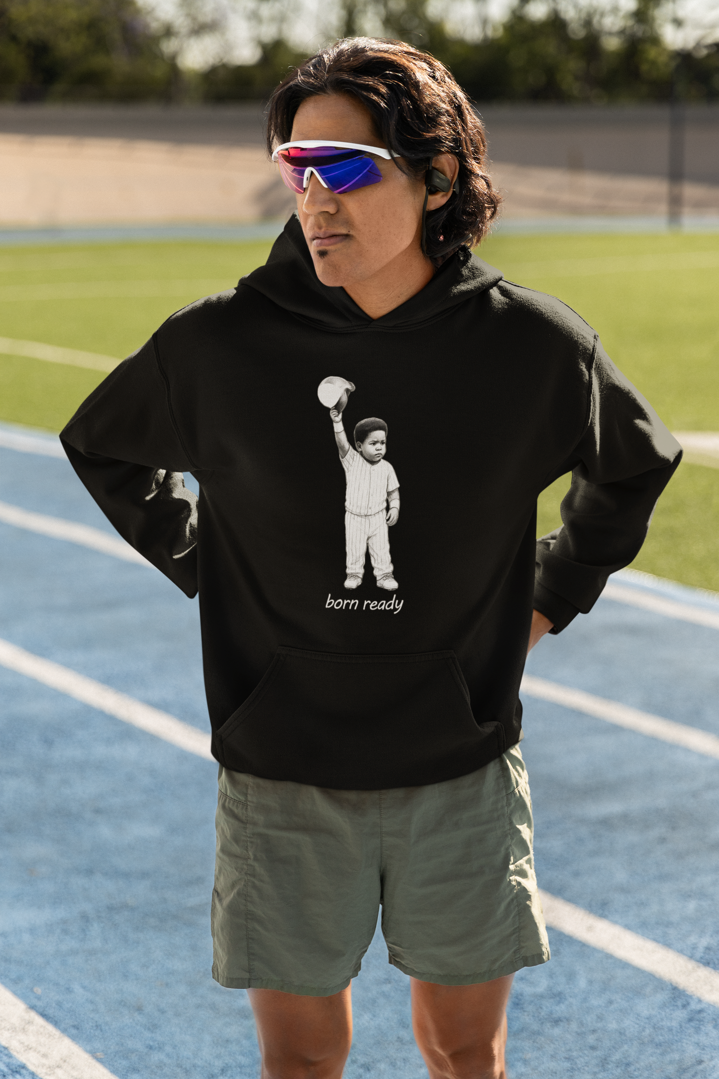 Born Ready Cute Baby Baseball Player Graphic Tee