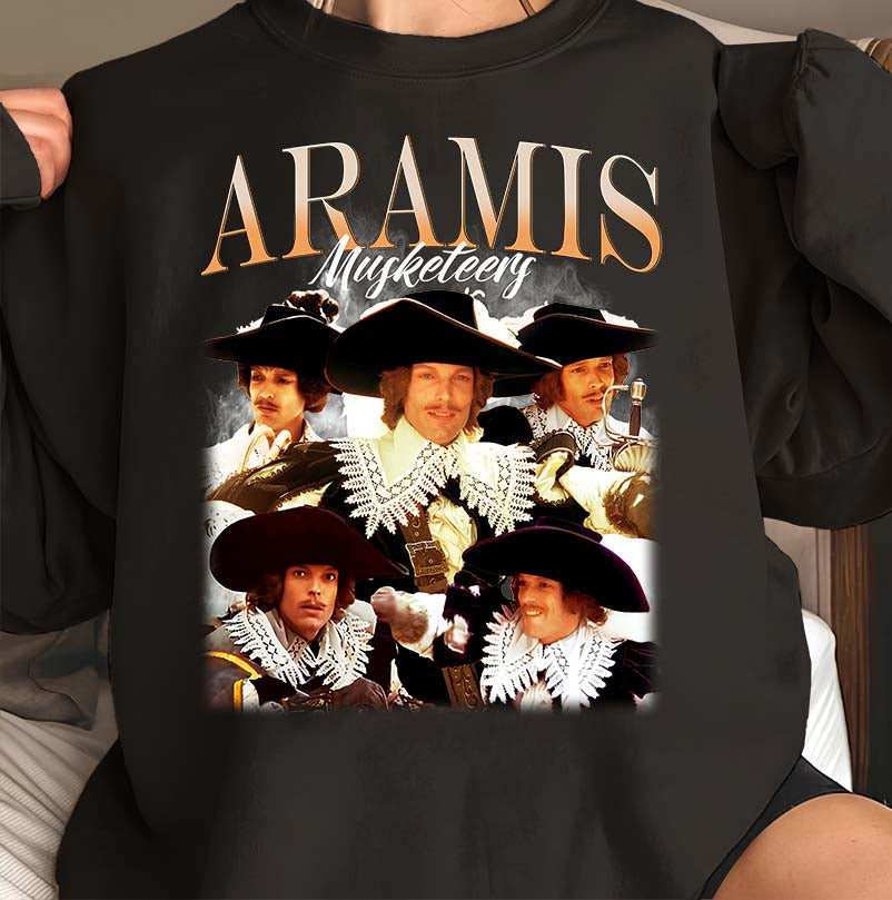 Aramis Musketeers Vintage Style Black Graphic Tee