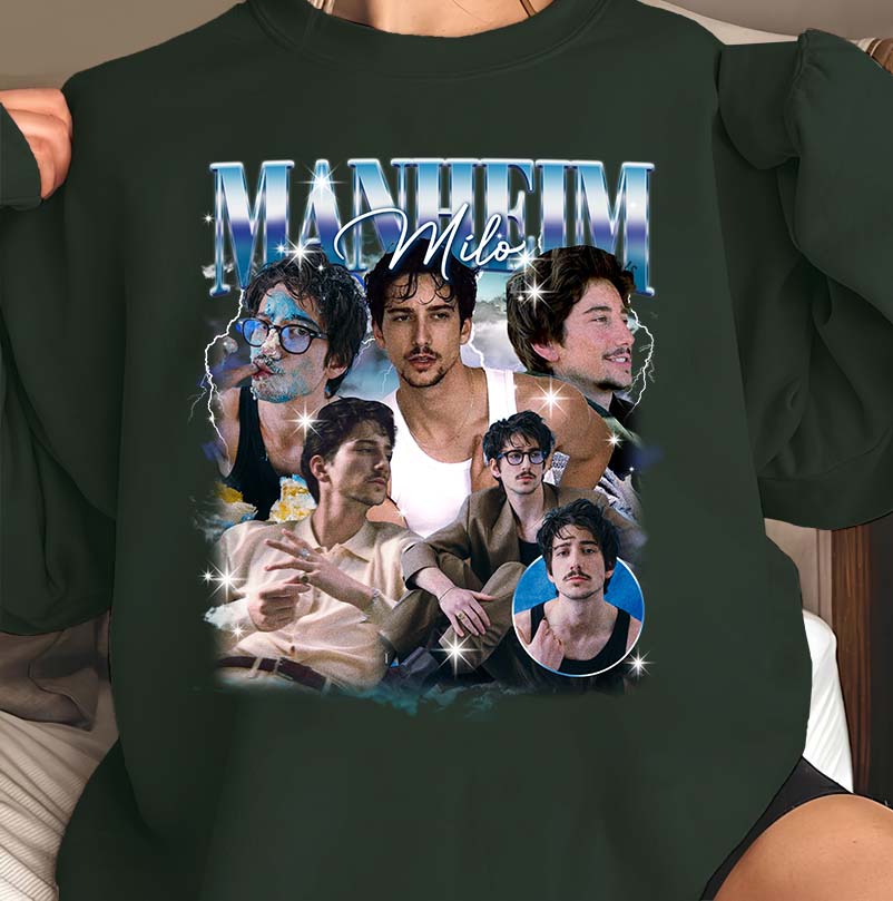 Manheim Milo Vintage Style Graphic Tee - Cool Retro Photo Collage T-Shirt