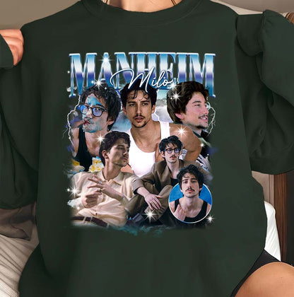 Manheim Milo Vintage Style Graphic Tee - Cool Retro Photo Collage T-Shirt