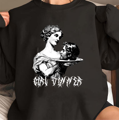 Dark Art Gothic Head on Platter Hoodie - Unique Vintage Horror Graphic Sweatshirt