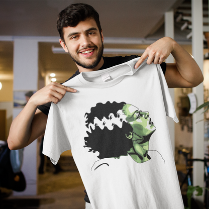 Classic Bride of Frankenstein Portrait T-Shirt - Gothic Horror Art Tee