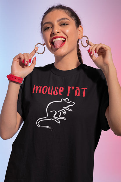Mouse Rat Sweatshirt with Funny Rat Graphic and Red Text