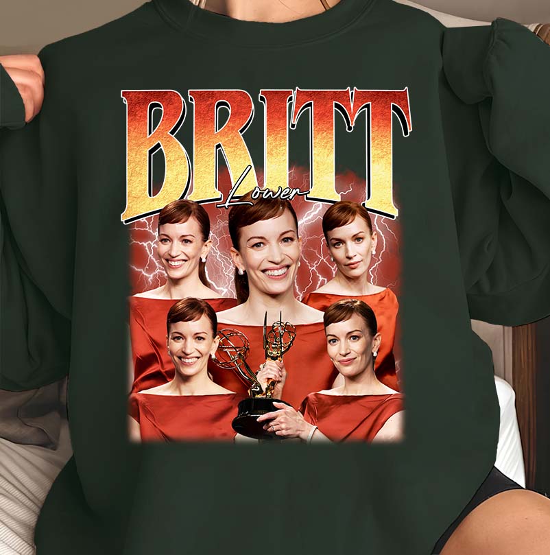 Britt Lower T-Shirt - Emmy Winner Collage Fan Tee in Black