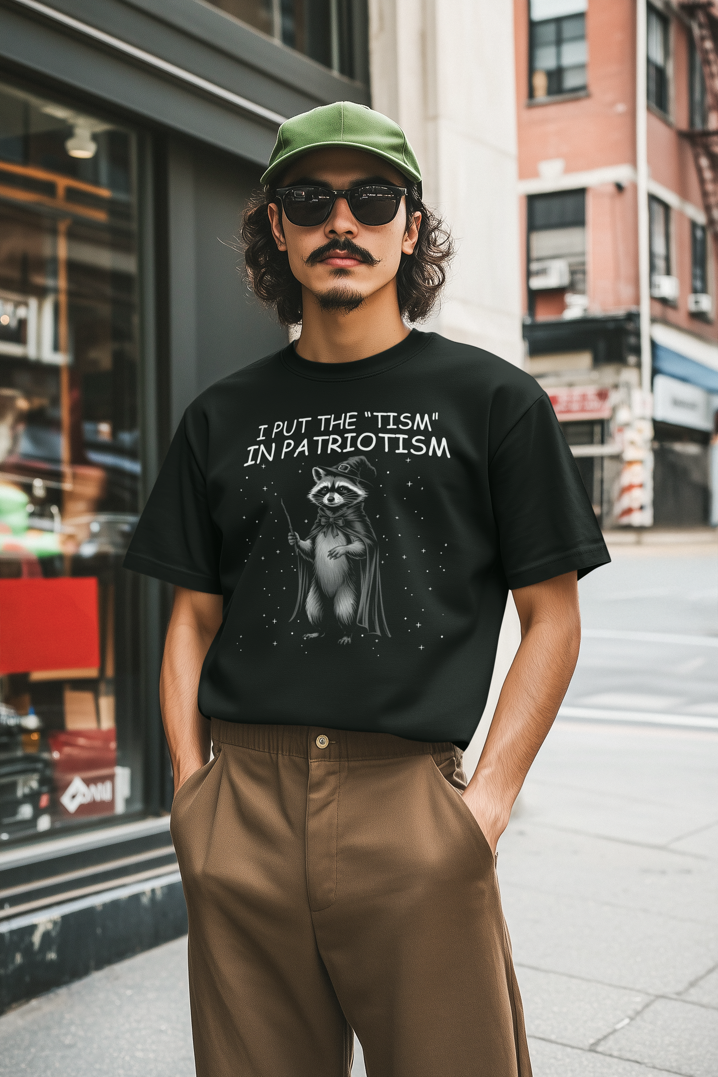 I Put The 'TISM' In Patriotism Funny Raccoon Hoodie