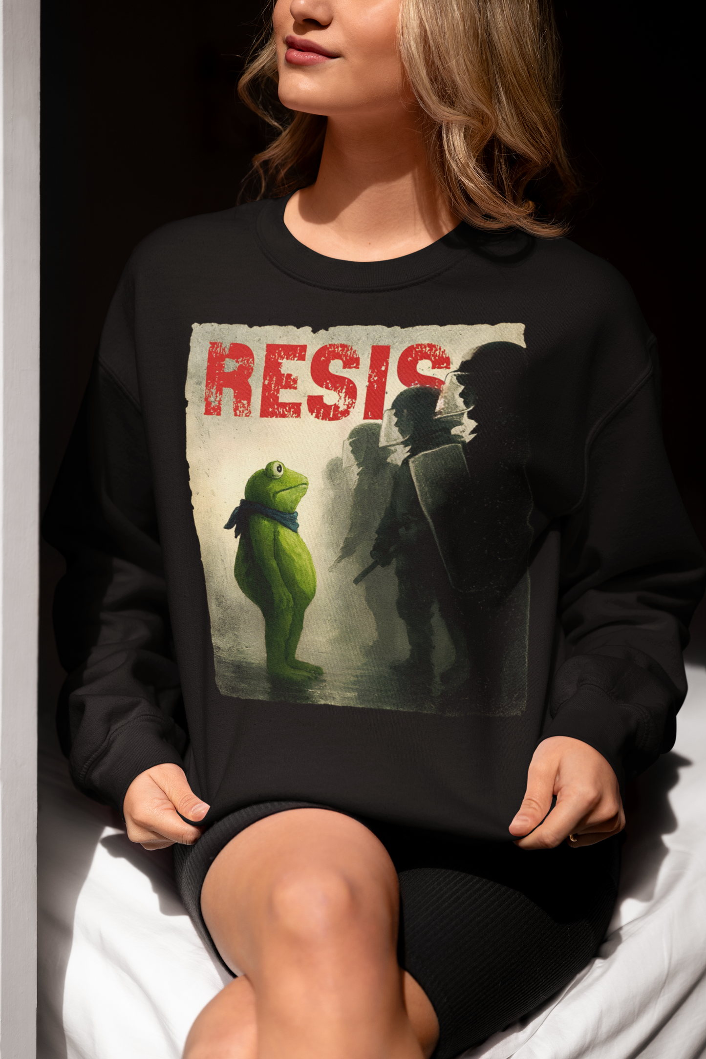 Resist Kermit Frog Protest Graphic Tee - Funny Political Satire T-Shirt