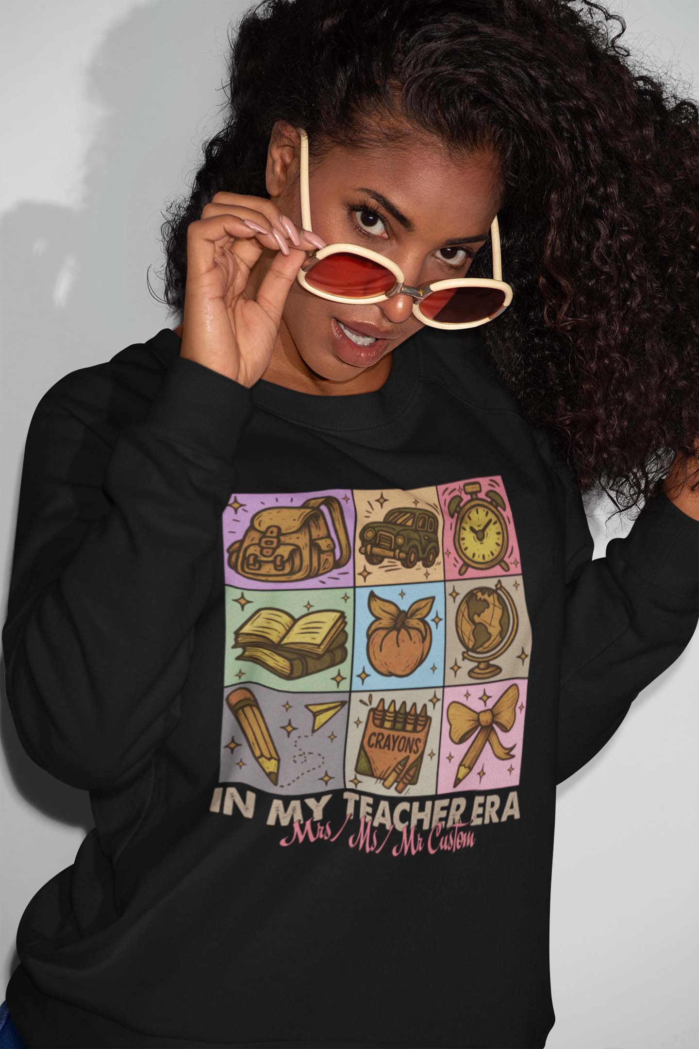 In My Teacher Era T-Shirt Retro School Supplies Gift Tee