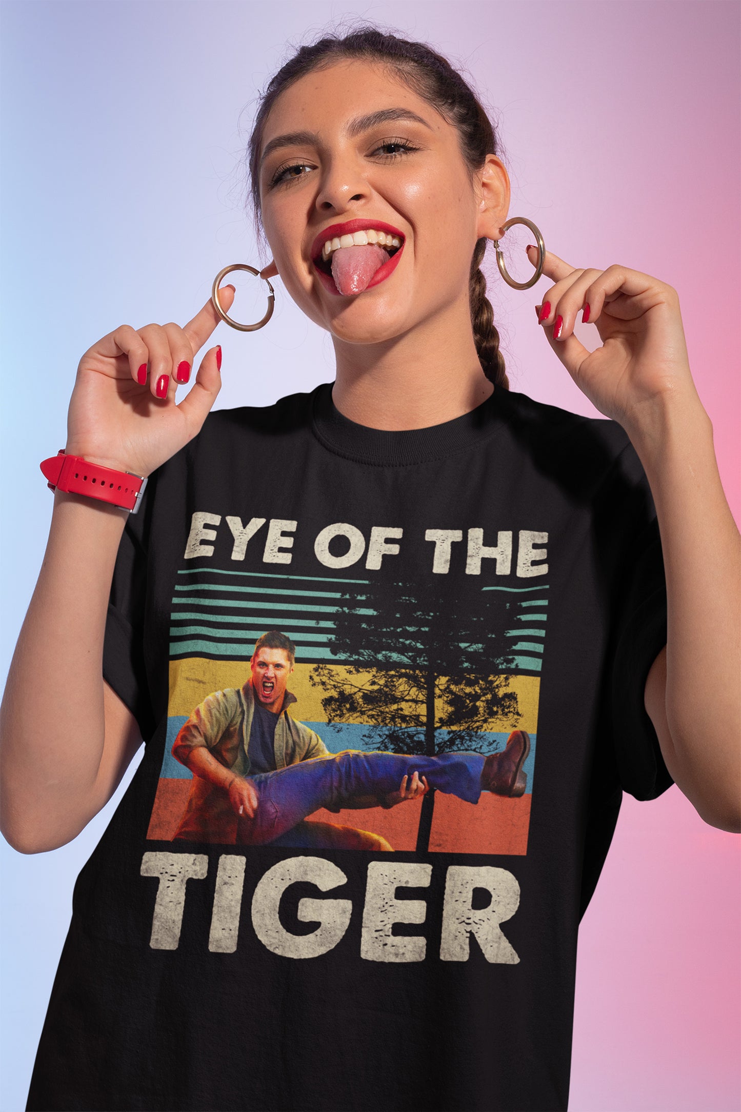 Eye of the Tiger Vintage Style Black Sweatshirt