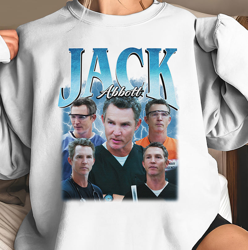 Jack Abbott Hoodie with Classic TV Character Collage Retro Style
