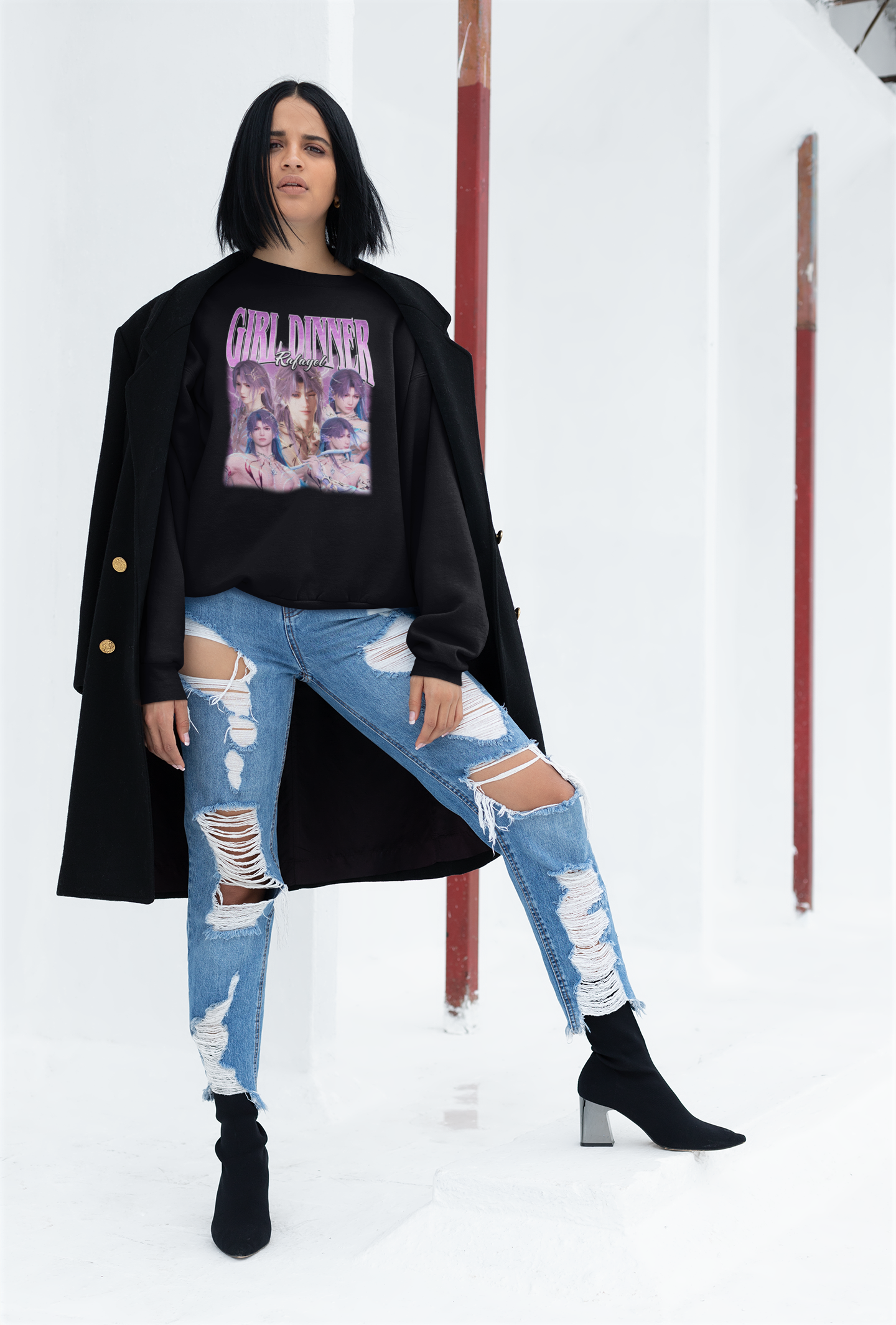 Girl Dinner Rafayel Shirt Anime Graphic Tee Black