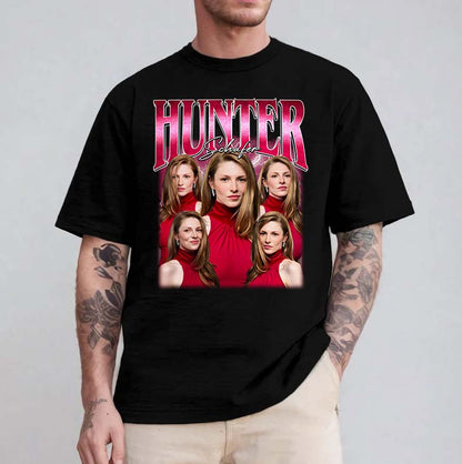 Hunter Schafer Graphic Tee - Iconic Red Dress Portraits Fashion Shirt