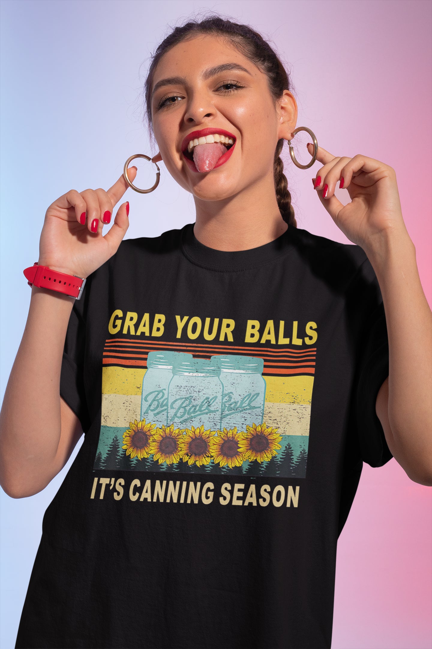 Grab Your Balls It’s Canning Season Sweatshirt with Mason Jars & Sunflowers