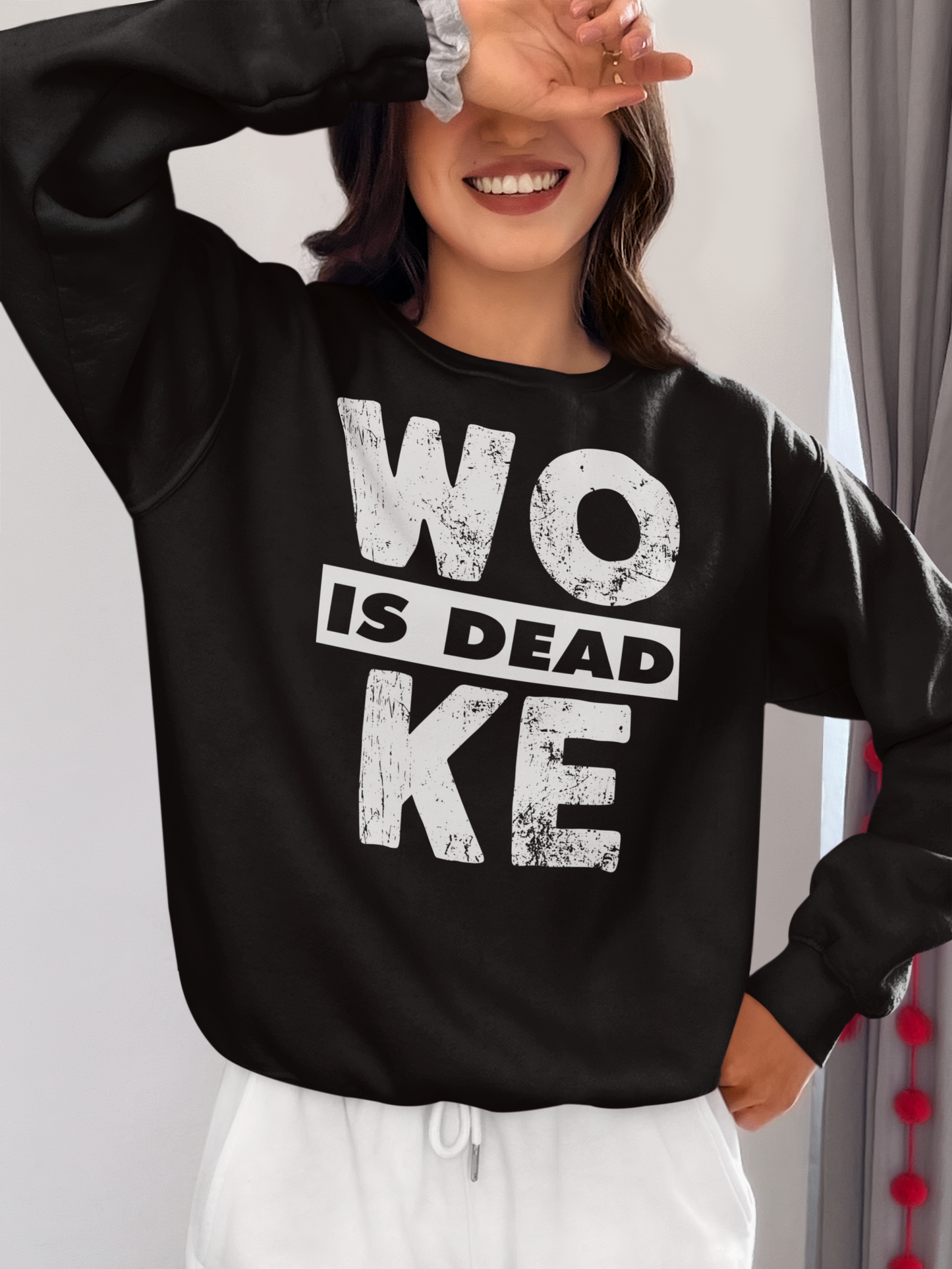 Woke Is Dead Funny Quote Graphic Tee Black Casual Shirt